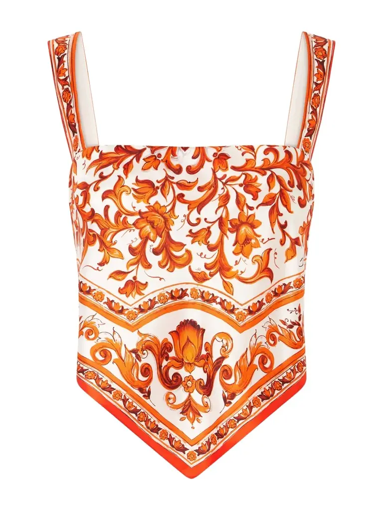 Dolce & Gabbana Printed Silk Top | Image 1 Dolce & Gabbana Printed Silk Top | Image 1