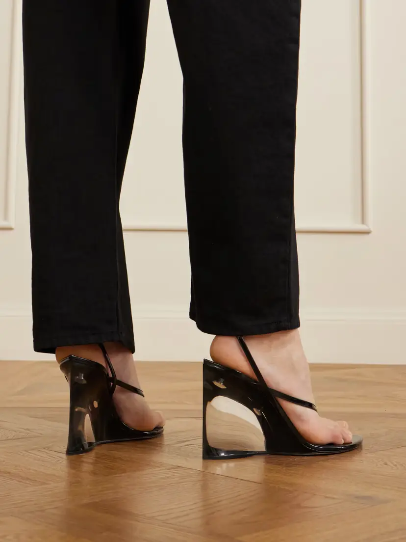 Alaïa Tong 90 Patent-leather Wedge Sandals | Thumbnail 2 Alaïa Tong 90 Patent-leather Wedge Sandals | Thumbnail 2