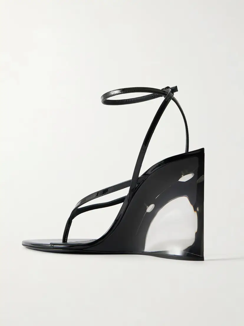 Alaïa Tong 90 Patent-leather Wedge Sandals | Thumbnail 3 Alaïa Tong 90 Patent-leather Wedge Sandals | Thumbnail 3