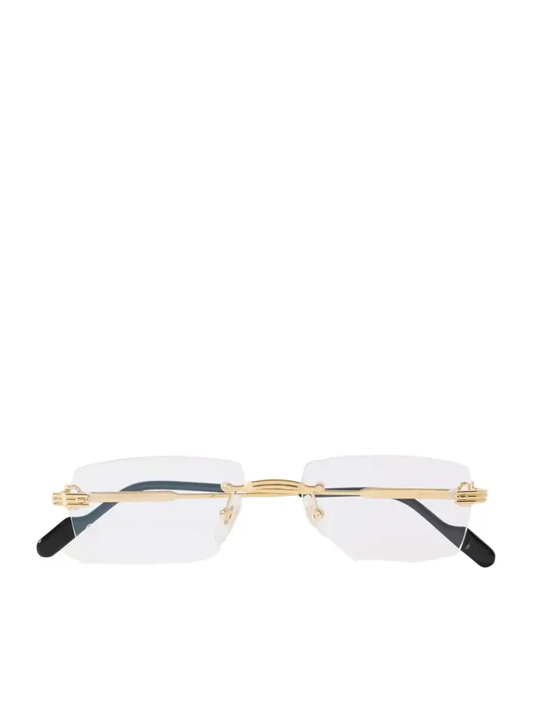 Première De Cartier Rimless Rectangle-frame Gold-tone Optical Glasses Première De Cartier Rimless Rectangle-frame Gold-tone Optical Glasses