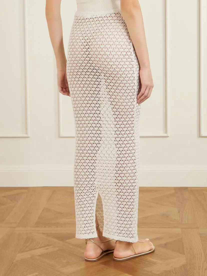 SARA CRISTINA Arena Crochet-knit Cotton Coverup | Thumbnail 4