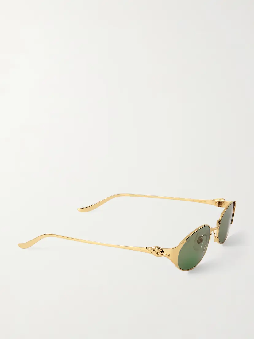 Cartier Eyewear Panthère De Cartier Oval-frame Gold-tone Sunglasses | Thumbnail 3