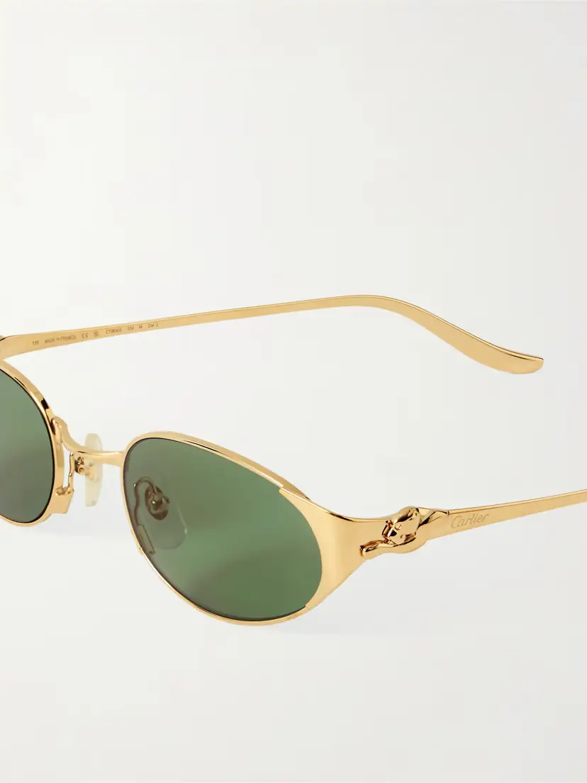 Cartier Eyewear Panthère De Cartier Oval-frame Gold-tone Sunglasses | Thumbnail 5
