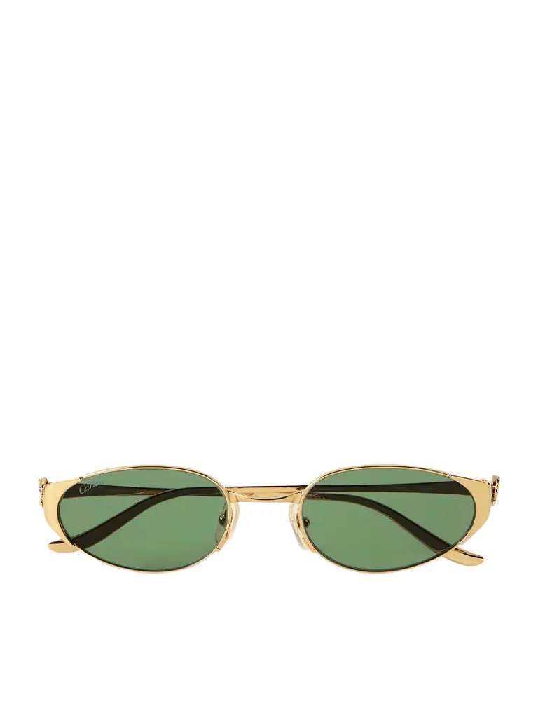 Panthère De Cartier Oval-frame Gold-tone Sunglasses Panthère De Cartier Oval-frame Gold-tone Sunglasses