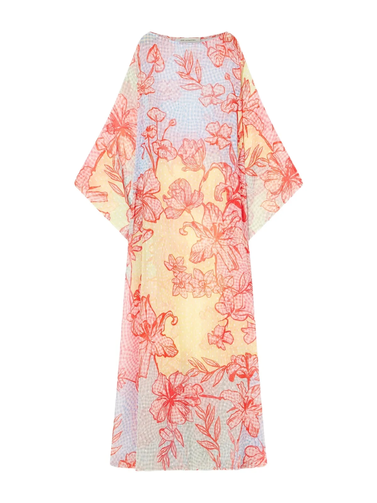 Mary Katrantzou Printed Fil Coupé Organza Kaftan