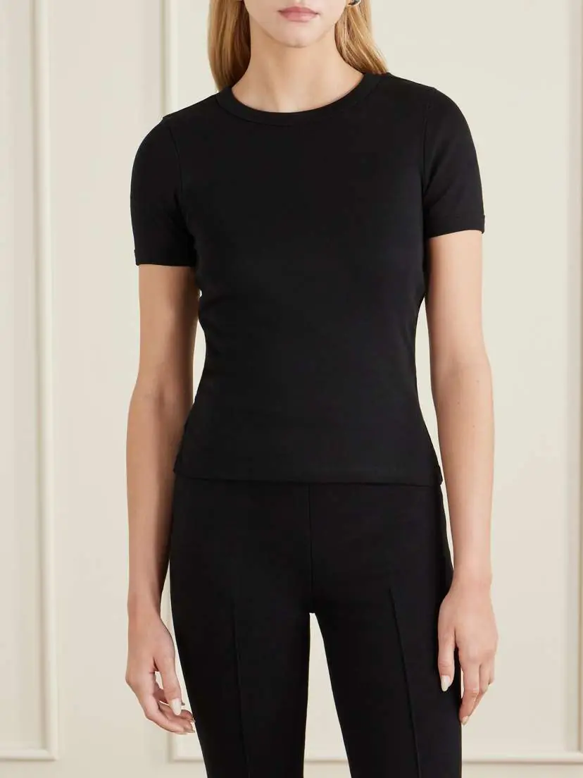FLORE FLORE Car Ribbed Organic Cotton-jersey T-shirt | Thumbnail 3 FLORE FLORE Car Ribbed Organic Cotton-jersey T-shirt | Thumbnail 3