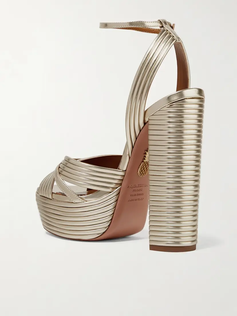 Aquazzura Sundance 140 Metallic Leather Platform Sandals | Thumbnail 3 Aquazzura Sundance 140 Metallic Leather Platform Sandals | Thumbnail 3