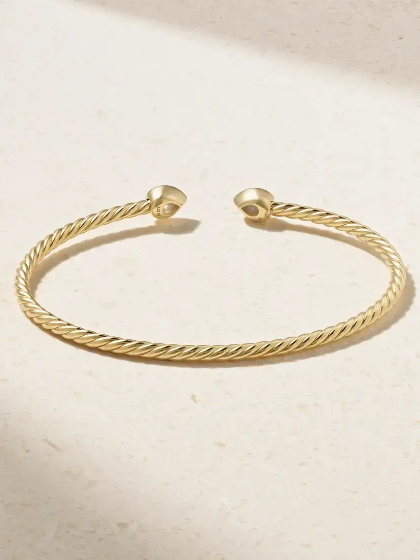 David Yurman Petite Modern Renaissance® Cablespira® 18-karat Gold Diamond Cuff | Thumbnail 3 David Yurman Petite Modern Renaissance® Cablespira® 18-karat Gold Diamond Cuff | Thumbnail 3