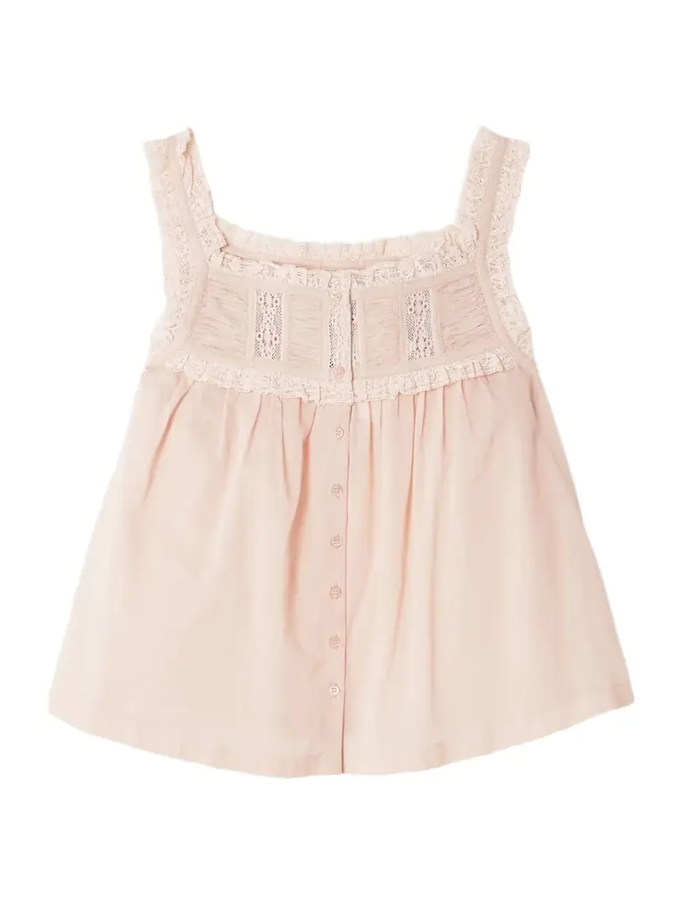 DÔEN Fidella Cropped Lace-trimmed Organic Cotton-voile Top | Image 1 DÔEN Fidella Cropped Lace-trimmed Organic Cotton-voile Top | Image 1