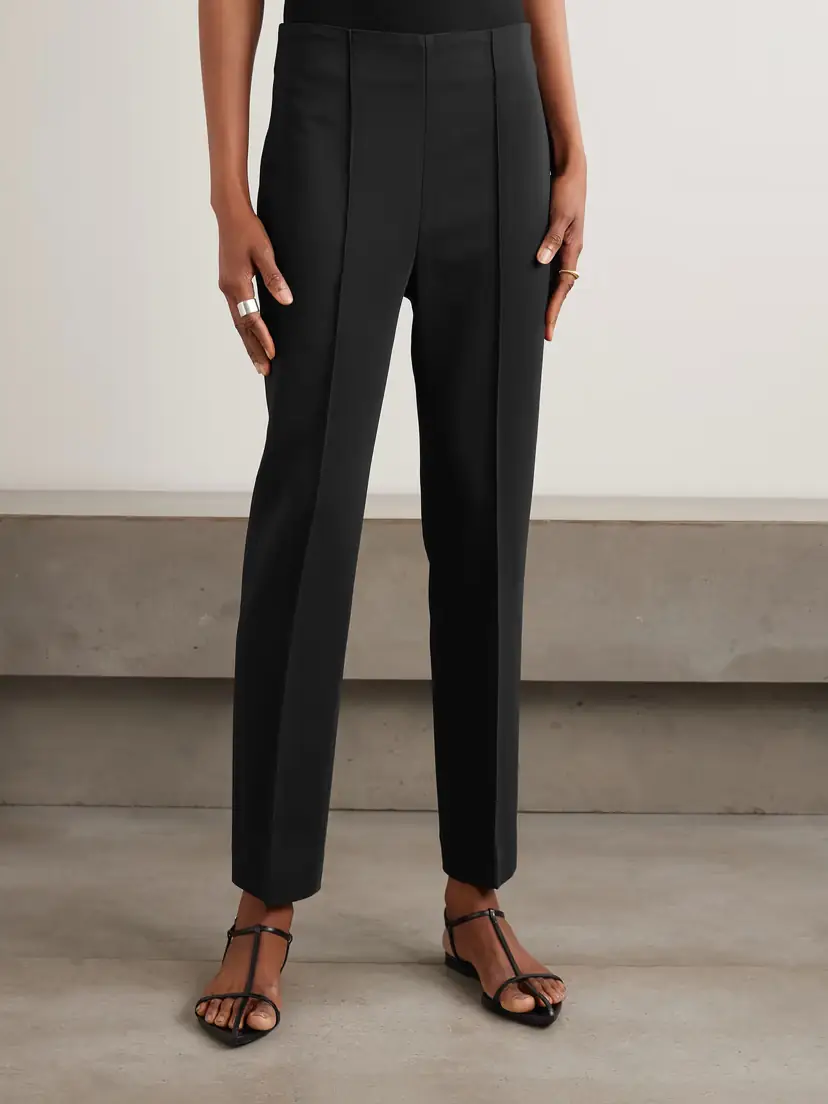 RÓHE Pintucked Grain De Poudre Slim-leg Pants | Thumbnail 3 RÓHE Pintucked Grain De Poudre Slim-leg Pants | Thumbnail 3