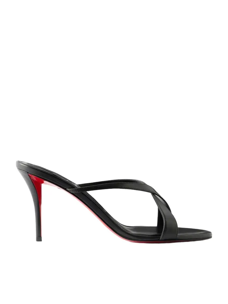 Christian Louboutin Mulazee Cross 80 Leather Mules | Image 1 Christian Louboutin Mulazee Cross 80 Leather Mules | Image 1
