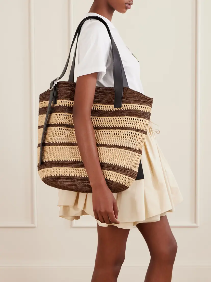 Loewe + Paula's Ibiza Loop Basket Leather-trimmed Raffia Tote | Thumbnail 2 Loewe + Paula's Ibiza Loop Basket Leather-trimmed Raffia Tote | Thumbnail 2
