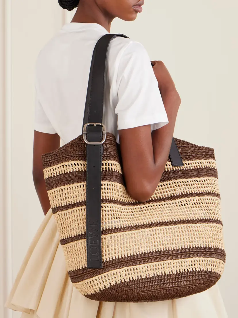 Loewe + Paula's Ibiza Loop Basket Leather-trimmed Raffia Tote | Thumbnail 3 Loewe + Paula's Ibiza Loop Basket Leather-trimmed Raffia Tote | Thumbnail 3