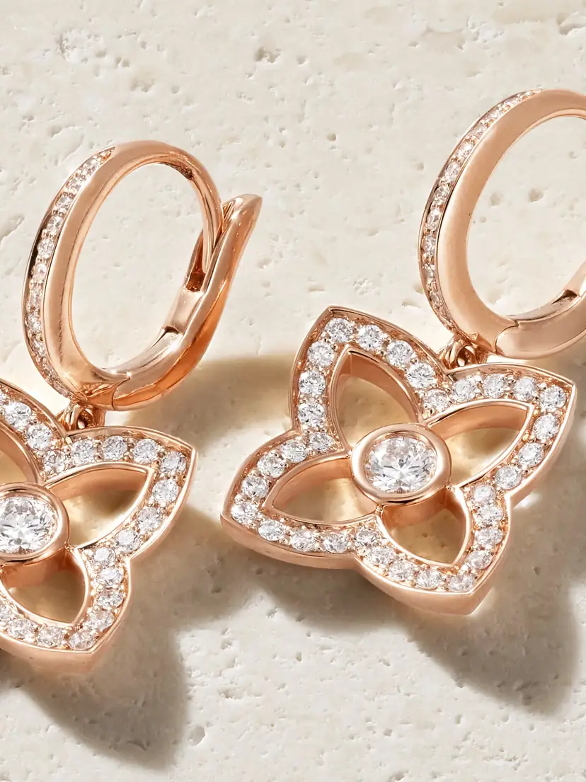 De Beers London Lotus By De Beers 18-karat Rose Gold Diamond Earrings | Thumbnail 3