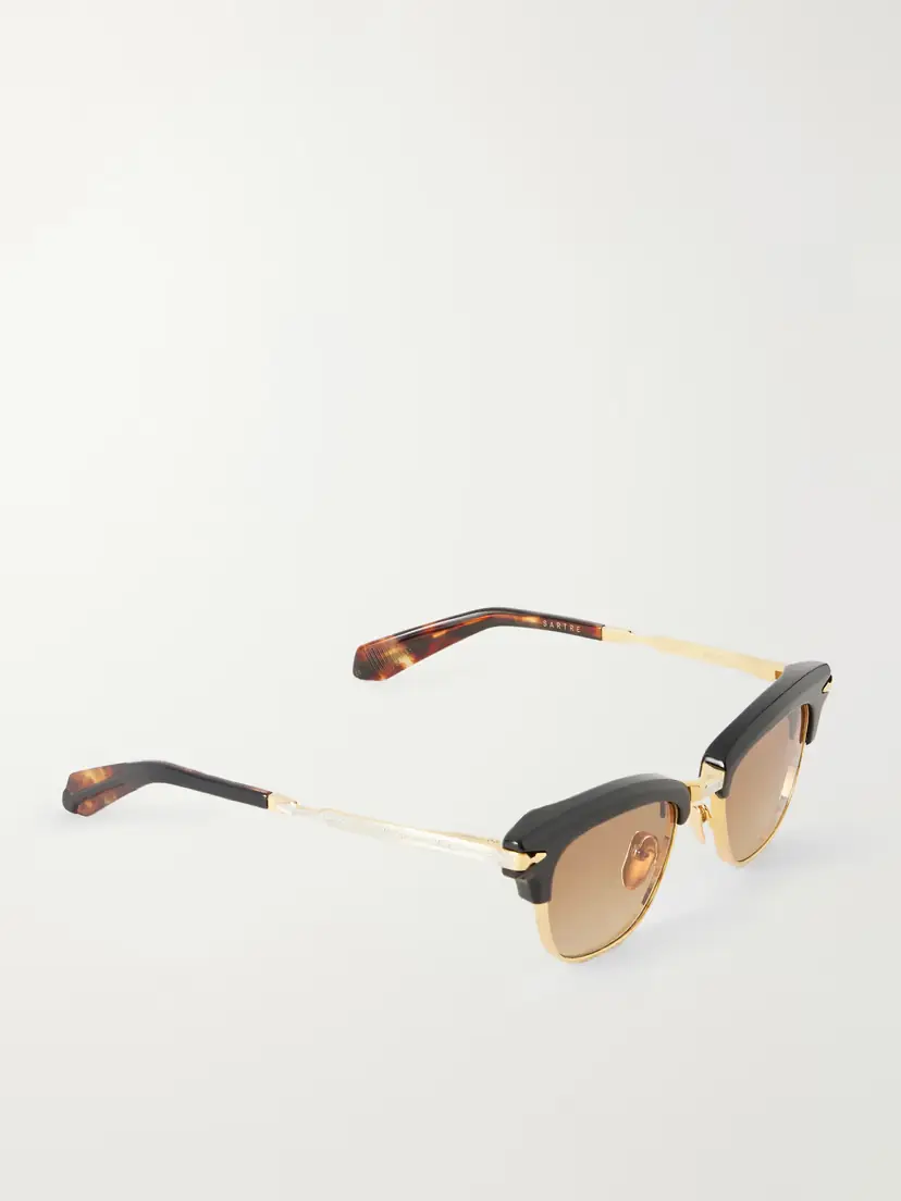 Jacques Marie Mage Sartre Round-frame Acetate And Metal Sunglasses - Black | Thumbnail 3 Jacques Marie Mage Sartre Round-frame Acetate And Metal Sunglasses - Black | Thumbnail 3