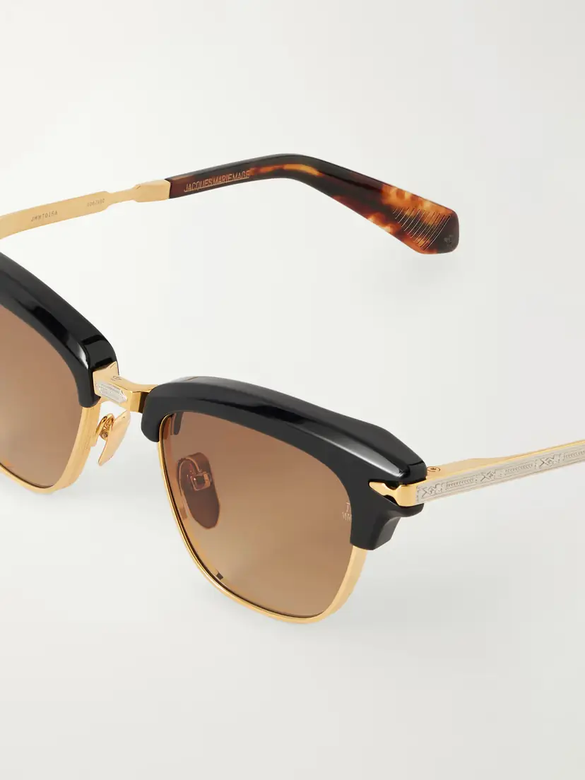 Jacques Marie Mage Sartre Round-frame Acetate And Metal Sunglasses - Black | Thumbnail 4 Jacques Marie Mage Sartre Round-frame Acetate And Metal Sunglasses - Black | Thumbnail 4
