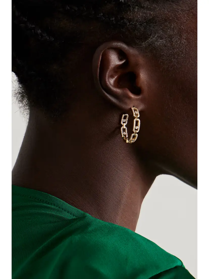 Messika Small Move Link 18-karat Gold Diamond Hoop Earrings | Thumbnail 2 Messika Small Move Link 18-karat Gold Diamond Hoop Earrings | Thumbnail 2