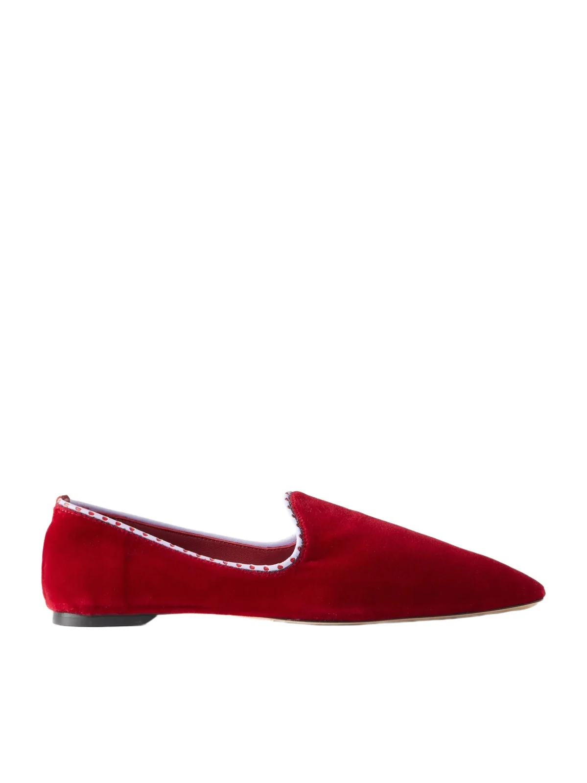 TOTEME Venetian Leather-trimmed Velvet Loafers