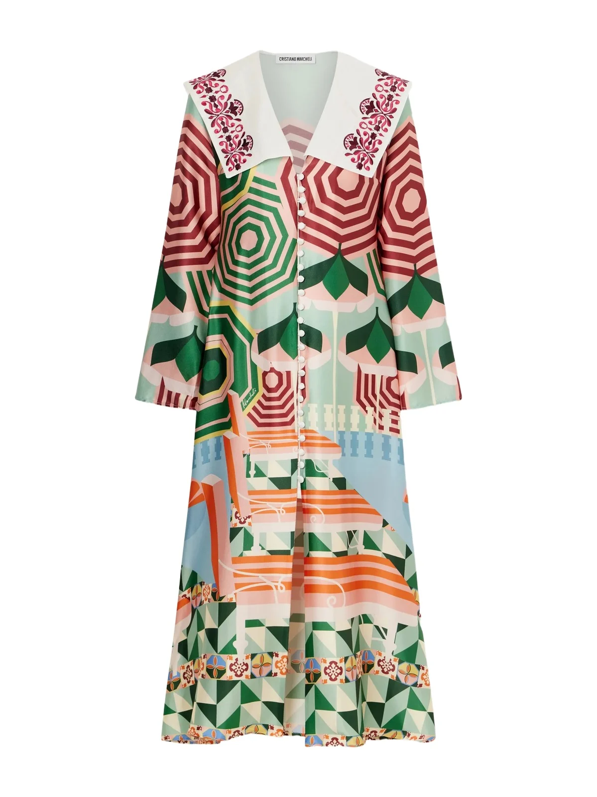 Sofia Printed Silk-blend Satin Midi Dress Sofia Printed Silk-blend Satin Midi Dress