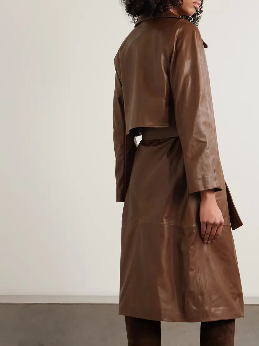 Nour Hammour Cisely Belted Leather Trench Coat | Thumbnail 3 Nour Hammour Cisely Belted Leather Trench Coat | Thumbnail 3