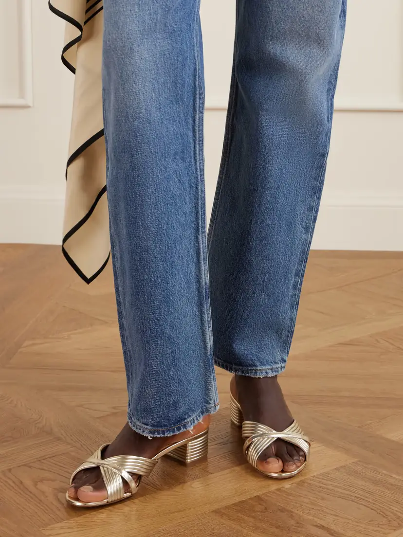 Aquazzura Sundance 35 Metallic Leather Mules | Thumbnail 2