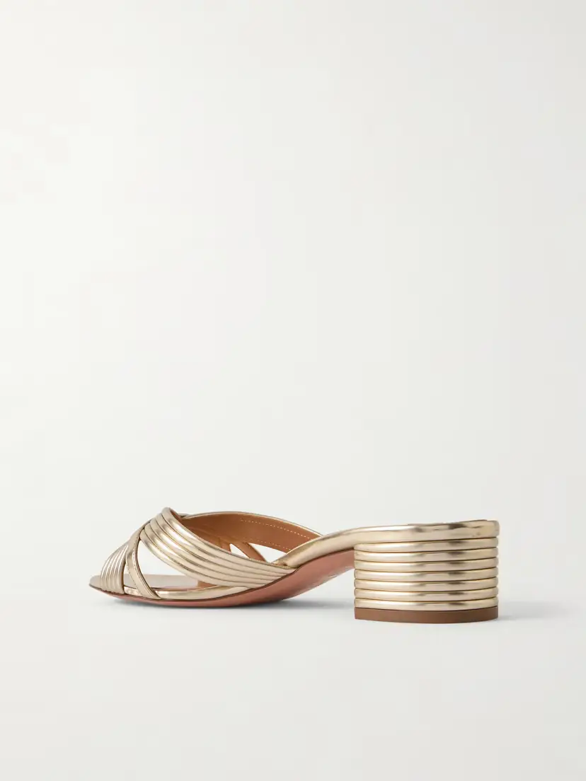 Aquazzura Sundance 35 Metallic Leather Mules | Thumbnail 3