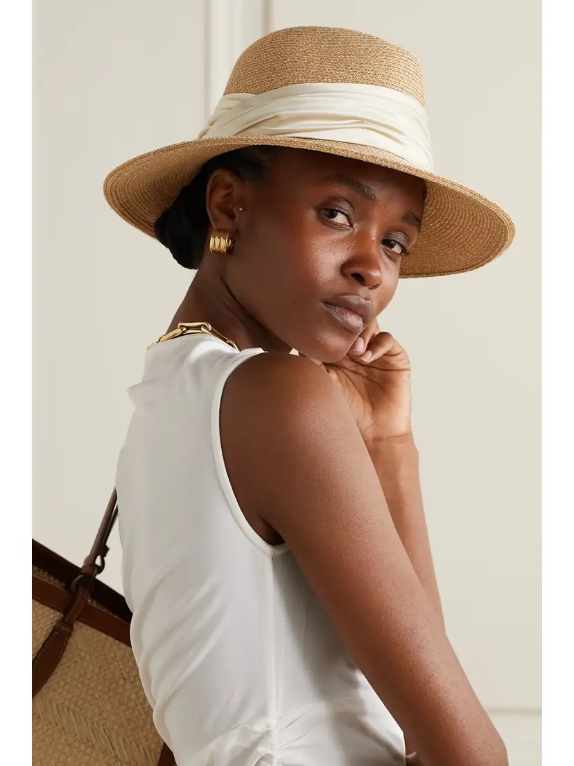 Eugenia Kim Courtney Satin-trimmed Straw-effect Fedora | Thumbnail 2 Eugenia Kim Courtney Satin-trimmed Straw-effect Fedora | Thumbnail 2