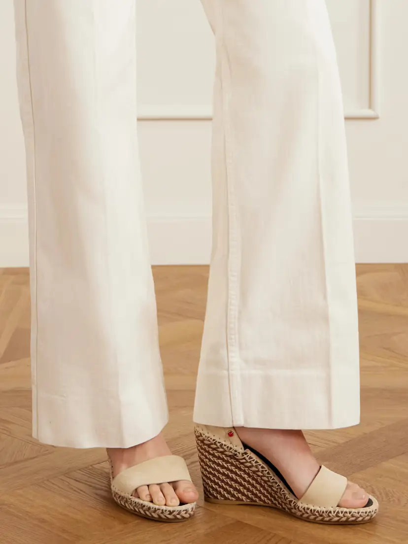 Valentino Garavani Rockstud 105 Bead-embellished Suede Espadrille Wedge Sandals | Thumbnail 2