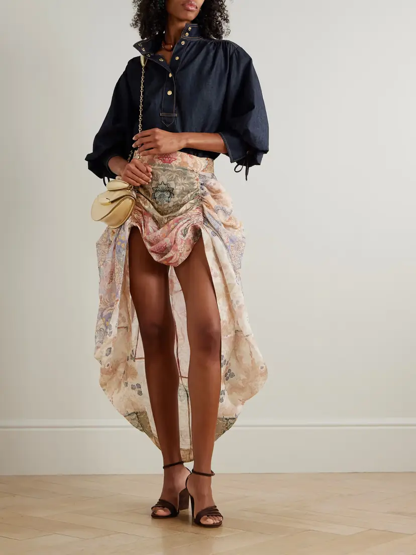 Zimmermann Billow Gathered Denim Blouse | Thumbnail 2 Zimmermann Billow Gathered Denim Blouse | Thumbnail 2