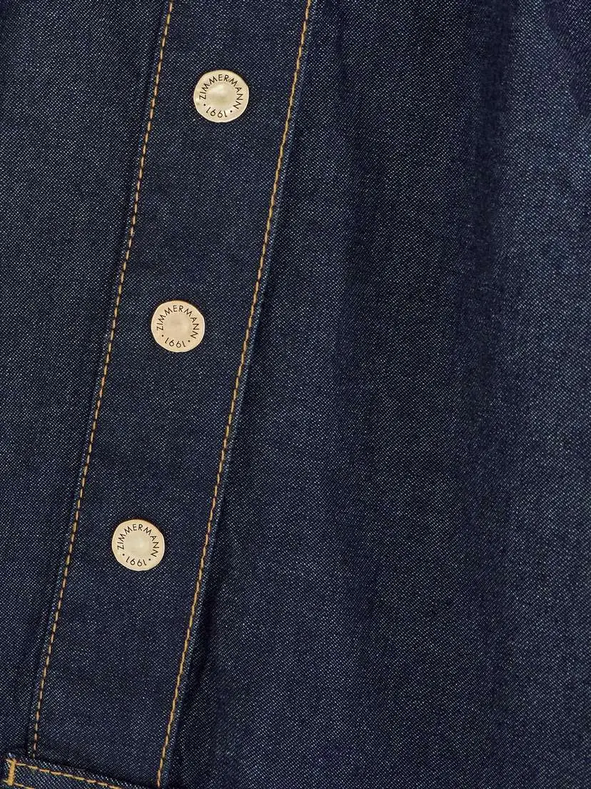 Zimmermann Billow Gathered Denim Blouse | Thumbnail 5 Zimmermann Billow Gathered Denim Blouse | Thumbnail 5