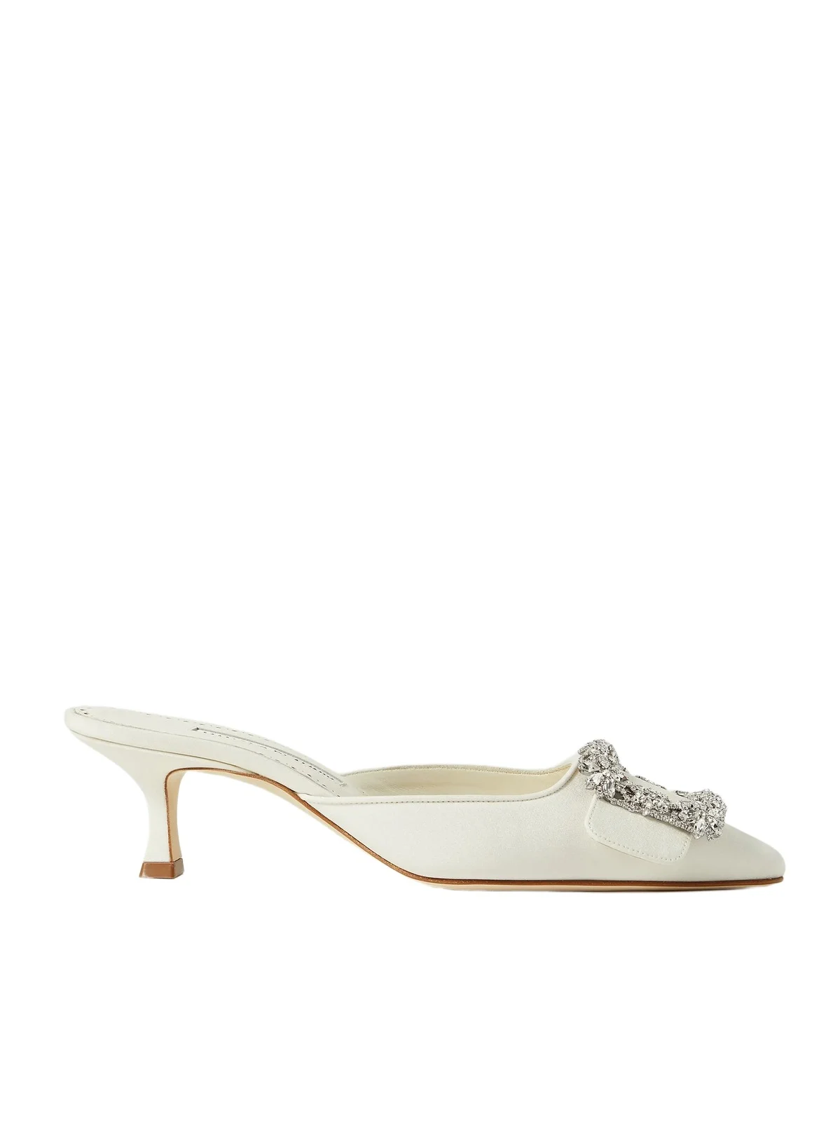 Maysale 50 Buckled Crepe De Chine Mules