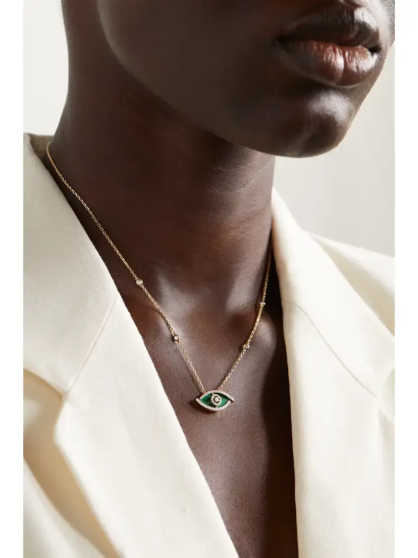 Messika Lucky Eye 18-karat Gold, Malachite And Diamond Necklace | Thumbnail 2 Messika Lucky Eye 18-karat Gold, Malachite And Diamond Necklace | Thumbnail 2