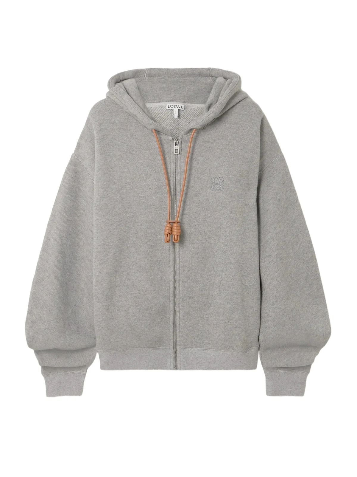 Loewe Flamenco Leather-trimmed Cotton-blend Jersey Hoodie