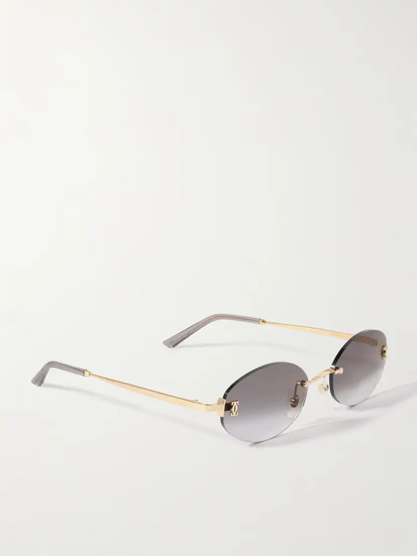 Cartier Eyewear Double C Rimless Oval-frame Gold-tone Sunglasses | Thumbnail 3 Cartier Eyewear Double C Rimless Oval-frame Gold-tone Sunglasses | Thumbnail 3