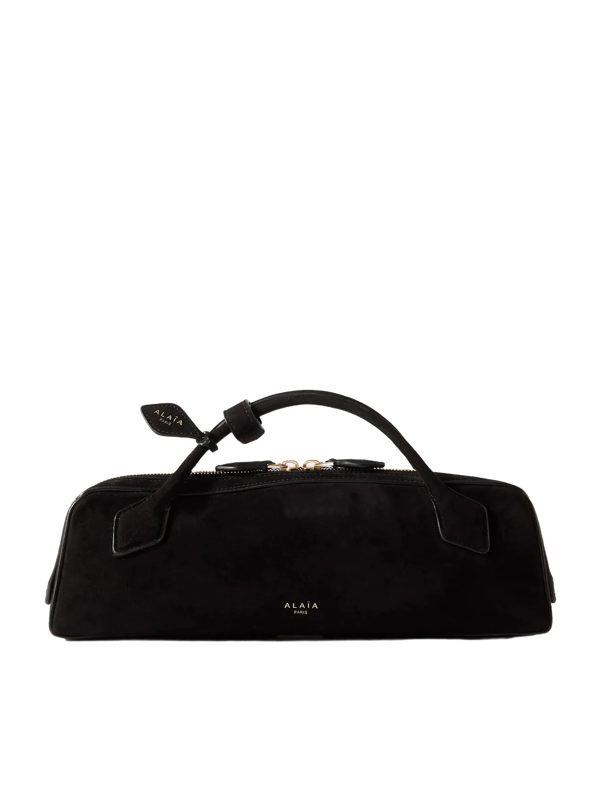 Le Teckel Leather-trimmed Suede Clutch Le Teckel Leather-trimmed Suede Clutch