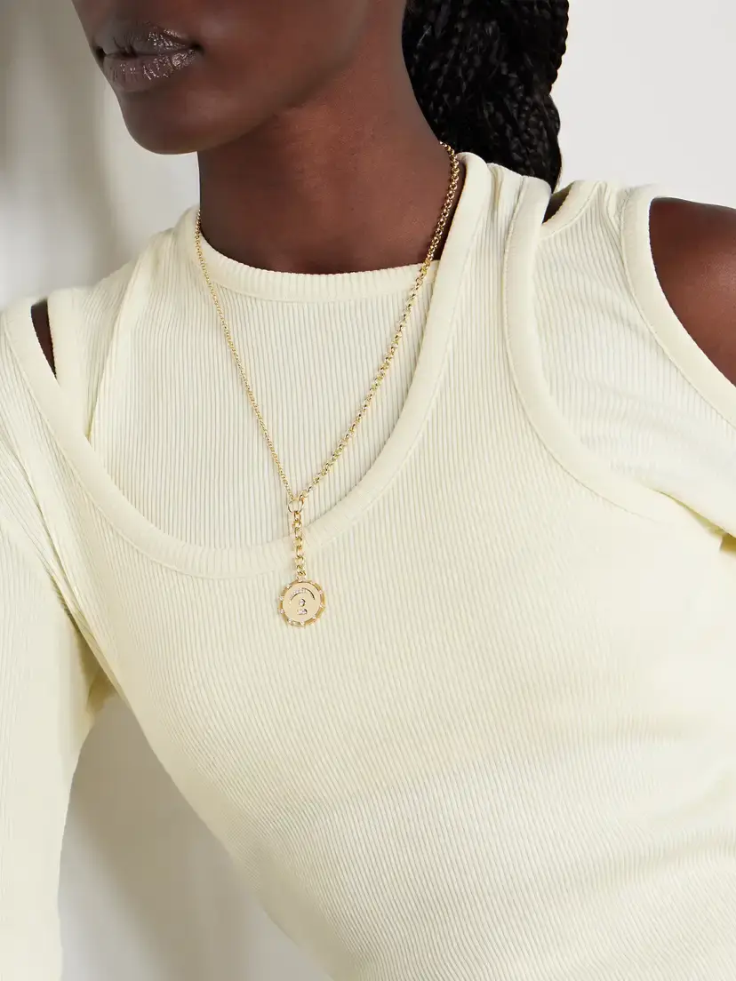 Foundrae Pause Medium Mixed Belcher Extension 18-karat Gold Diamond Necklace | Thumbnail 2