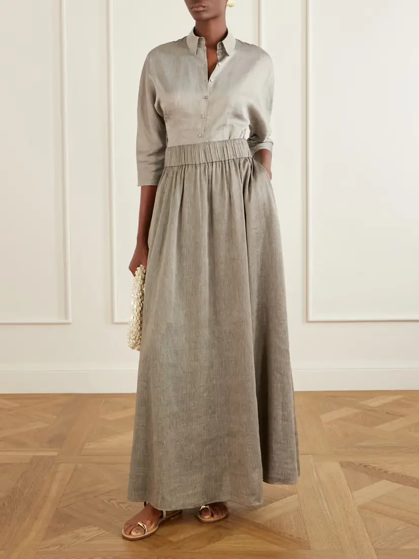Cortana Aria Striped Linen And Silk-blend Maxi Skirt | Thumbnail 2 Cortana Aria Striped Linen And Silk-blend Maxi Skirt | Thumbnail 2