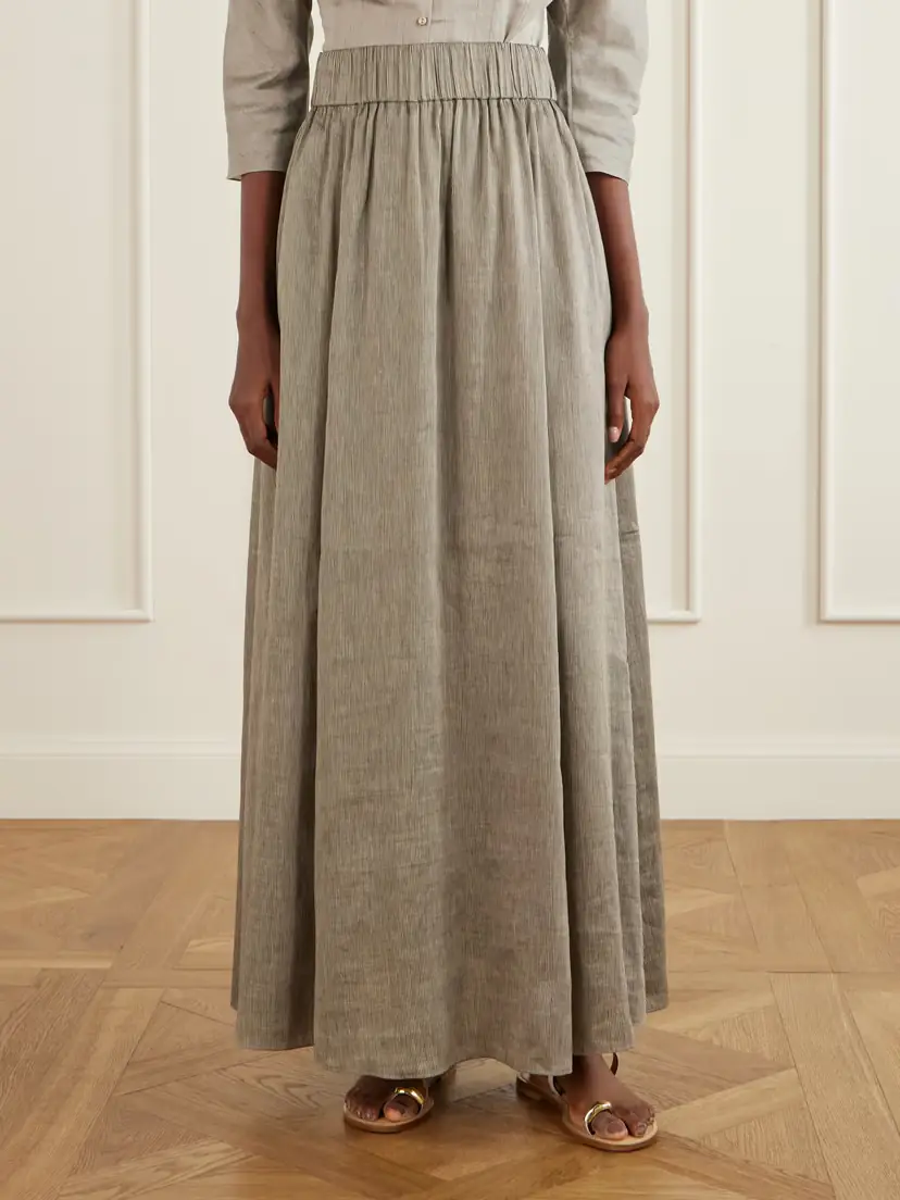 Cortana Aria Striped Linen And Silk-blend Maxi Skirt | Thumbnail 3 Cortana Aria Striped Linen And Silk-blend Maxi Skirt | Thumbnail 3