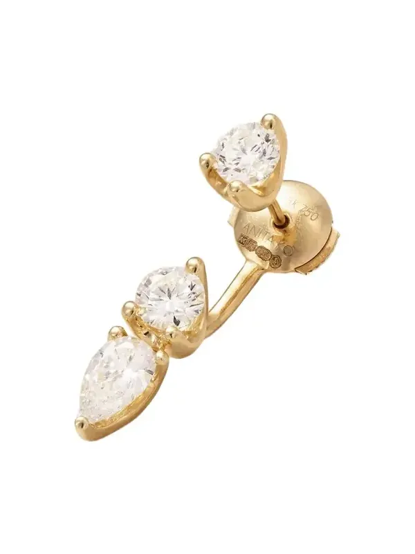 Large Orbit 18-karat Gold Diamond Single Earring