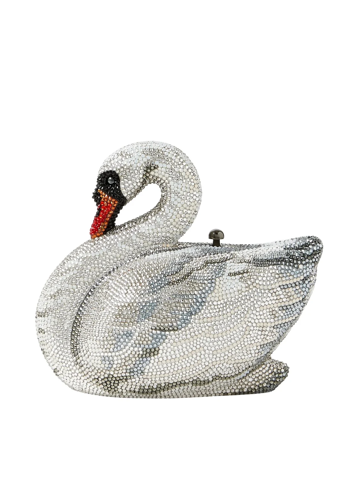 Swan Odette Crystal-embellished Silver-tone Clutch