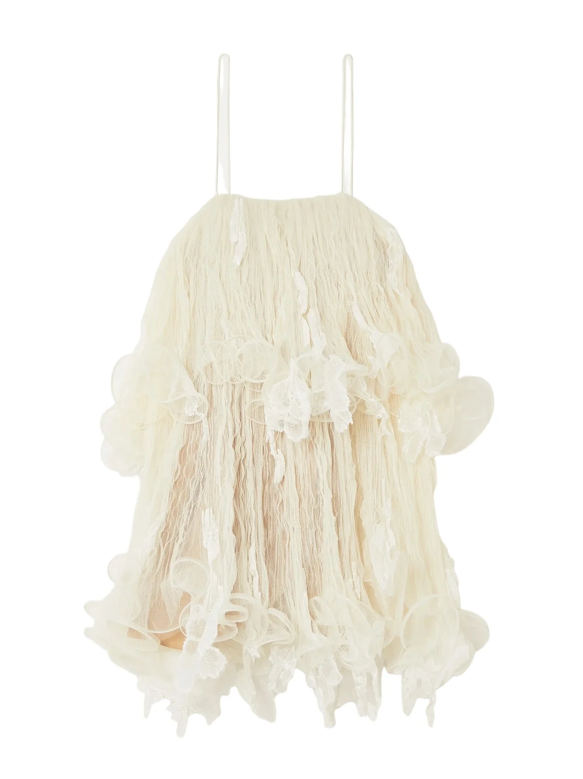 Danielle Frankel Wendell Tiered Ruffled Lace And Tulle Mini Dress