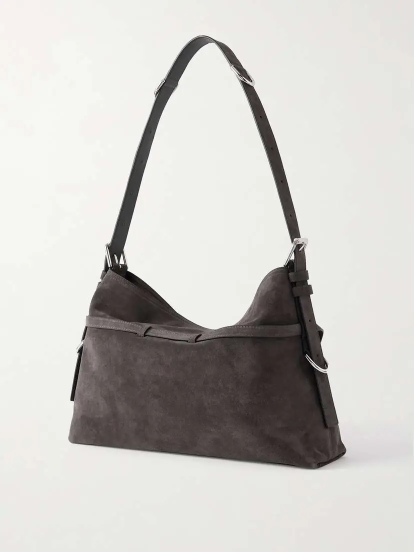 Givenchy Voyou Medium Buckled Suede Shoulder Bag | Thumbnail 4 Givenchy Voyou Medium Buckled Suede Shoulder Bag | Thumbnail 4