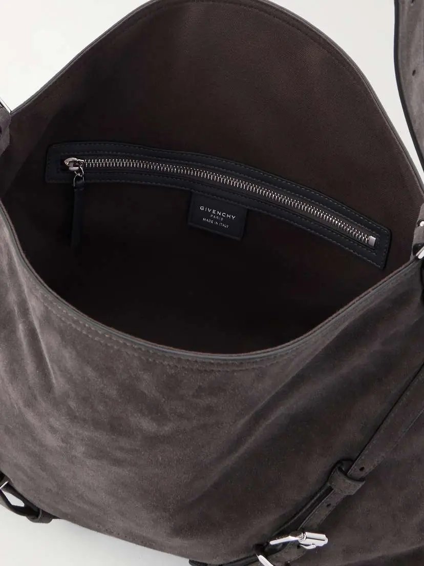 Givenchy Voyou Medium Buckled Suede Shoulder Bag | Thumbnail 6 Givenchy Voyou Medium Buckled Suede Shoulder Bag | Thumbnail 6
