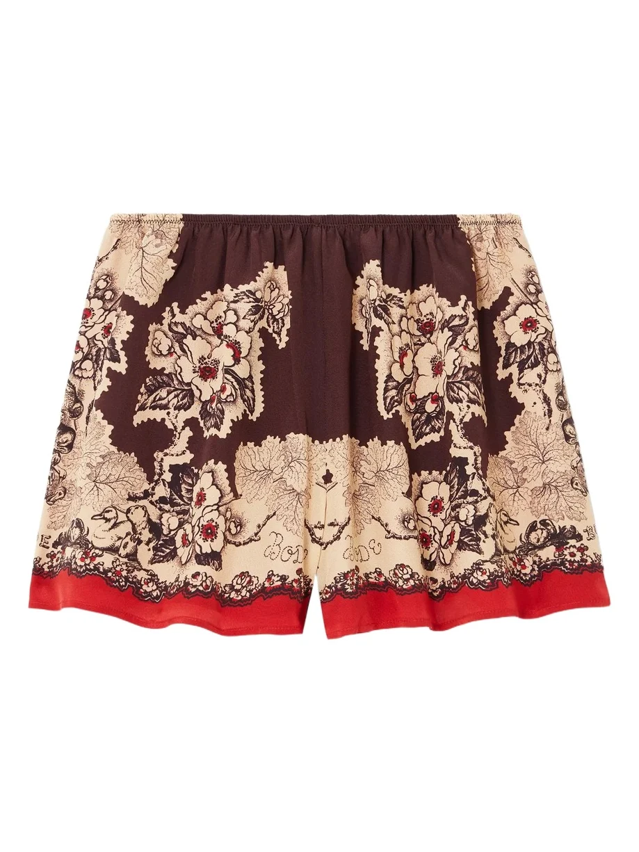 BODE Storybook Tap Printed Silk Shorts
