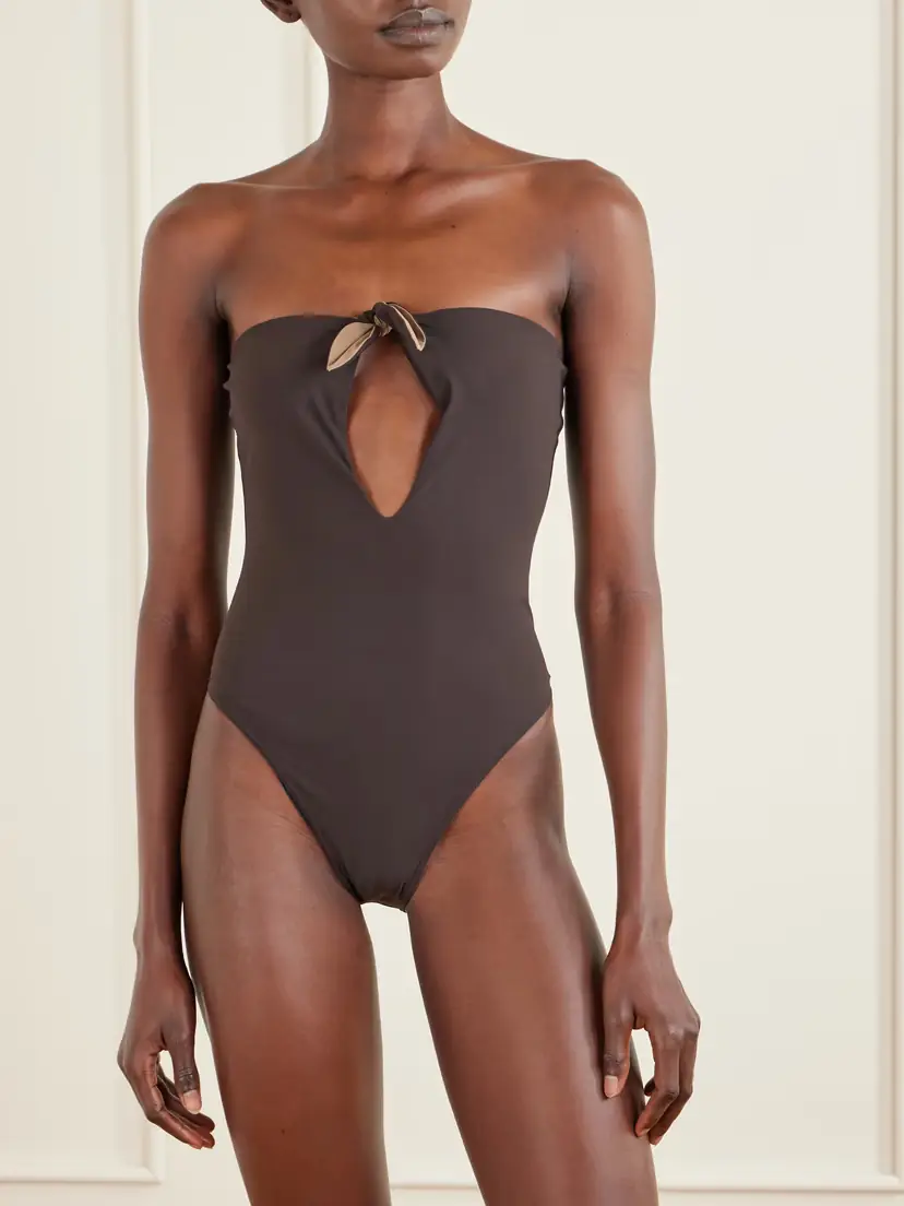 Saint Laurent Bow-detailed Strapless Swimsuit | Thumbnail 2