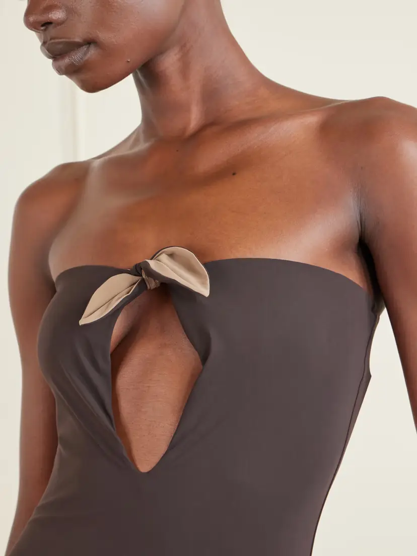Saint Laurent Bow-detailed Strapless Swimsuit | Thumbnail 4