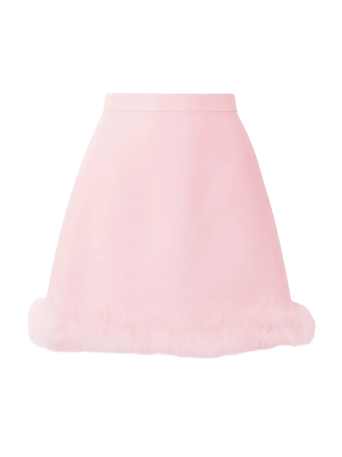 Feather-trimmed Wool And Silk-blend Crepe Mini Skirt Feather-trimmed Wool And Silk-blend Crepe Mini Skirt