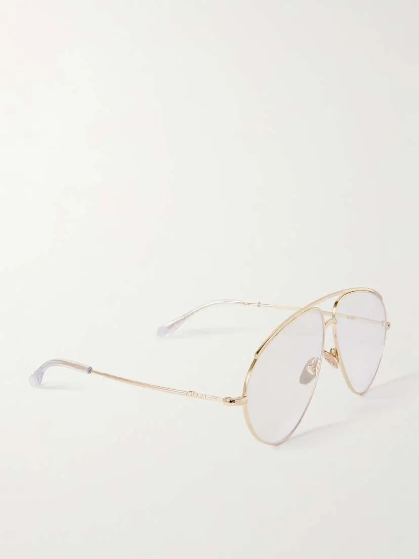 Gucci Eyewear Fashion Show Aviator-style Gold-tone Optical Glasses | Thumbnail 3