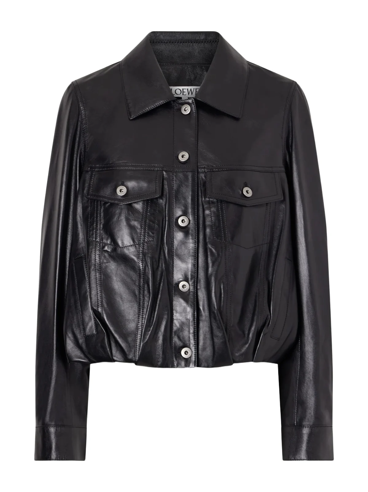 Loewe Gathered Leather Jacket