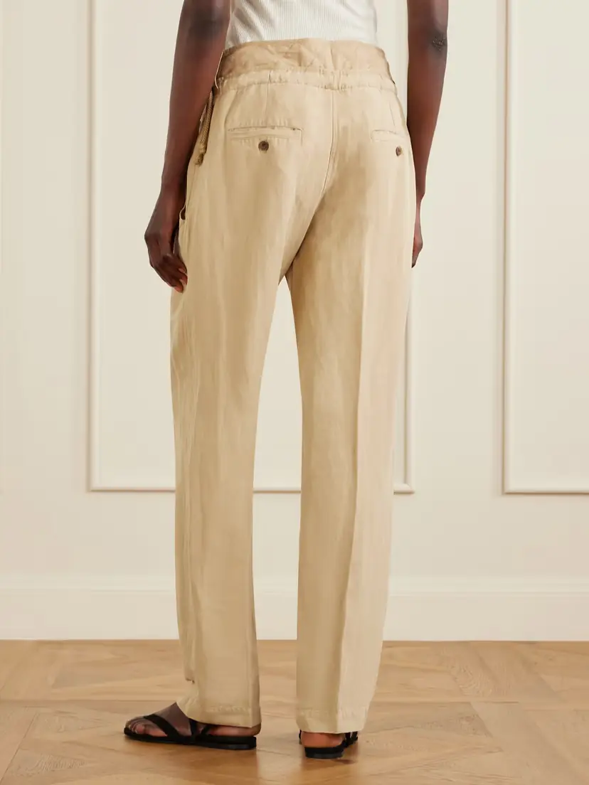 Isabel Marant Sharon Pleated Linen And Silk-blend Straight-leg Pants | Thumbnail 4